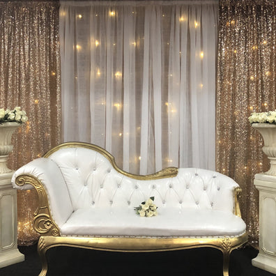 French Chaise Sofa With Gold Frame